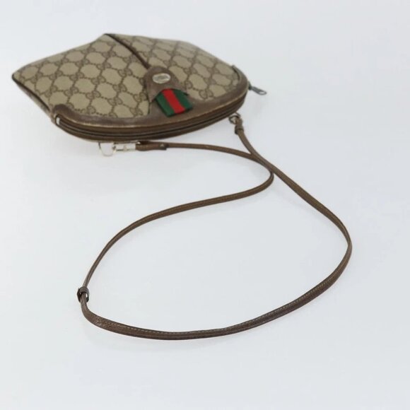 GUCCI GG Supreme Web Sherry Line Bag PVC Beige Gold - Picture 4 of 15